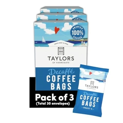 Image of Taylors of Harrogate Decaffe Coffee Bags, 3 Boxes 10 (Total 30 Bags)