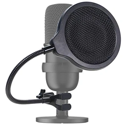 Image of YOUSHARES HyperX SoloCast Mic Pop Filter 3 Layers Metal Windscreen with Flexible 360 Clip Wind Screen Suitable for Microphone