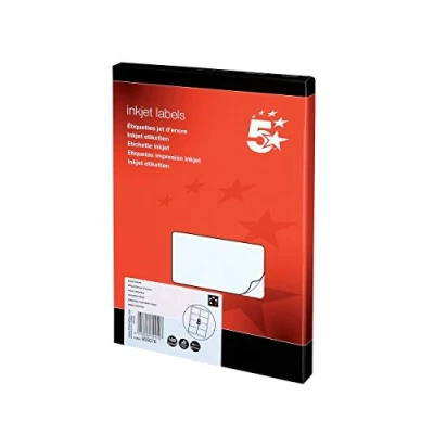 Image of 5 Star Addressing Labels Inkjet/multi functional 99.1x67.7mm White [65x100 (6,500 labels).], Packaging may vary