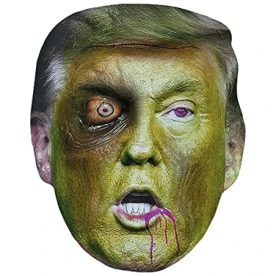 Image of Donald Trump (Zombie 2) Celebrity Mask, Flat Card Face, Fancy Dress Mask
