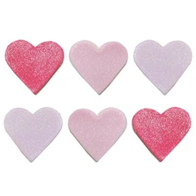 Image of Anniversary House Pink and Lilac Heart Sugarcraft Toppers