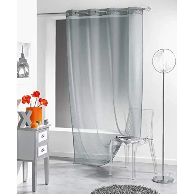 Image of Douceur d&#039;Intérieur, Lissea Curtain with eyelets, polyester, Grey140 x 240 cm