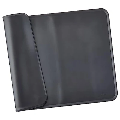 Image of Amazon Basics Waterproof Anti Slip Silicone Placemat Pet Food and Water Bowl Mat, Easy to Clean, Solid, 61 x 41 cm, Black, Pack of 1