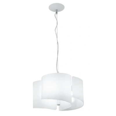 Image of Imagine Curved Glass Ceiling Pendant, White, E27