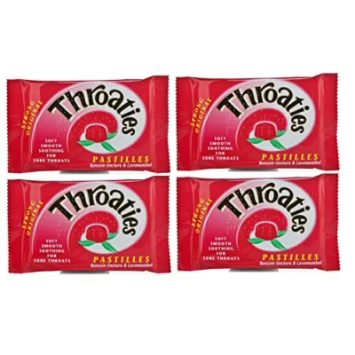 Image of Throaties Strong Original Pastilles for Soft Soothing with Honey &amp; Menthol X 4L8