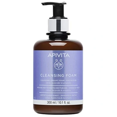 Image of Apivita Cleansing Foam Face and Eyes with Olive &amp; Lavender 300ml