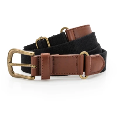 Image of Asquith &amp; Fox Mens Faux Leather And Canvas Belt (Black) One Size