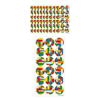 Image of HENBRANDT Large Brickz Stickers 180 Assorted Building Bricks Teachers School Reward Arts and Crafts for Kids Birthday Party Bag Favours Loot Fillers Lucky Dip Boys Girls