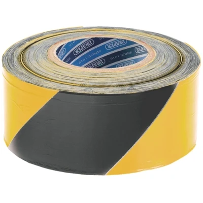 Image of Draper Barrier Tape Roll, 500m x 75mm, Black and Yellow