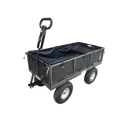 Image of The Handy THDLGT Steel Deluxe Garden Cart 400kg Capacity with Puncture Proof Wheels, Removeable Sides and Tool Tray 2 Year Guarantee