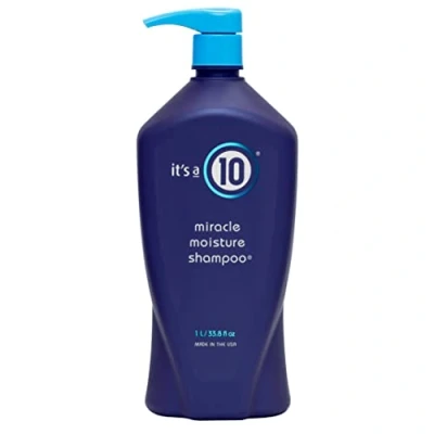 Image of It&#039;s a 10 Haircare Miracle Moisture Shampoo for Everyday Use, Hydrating, Colour Safe, Natural Ingredients, No Added Sulfates, Vegan 1 Litre