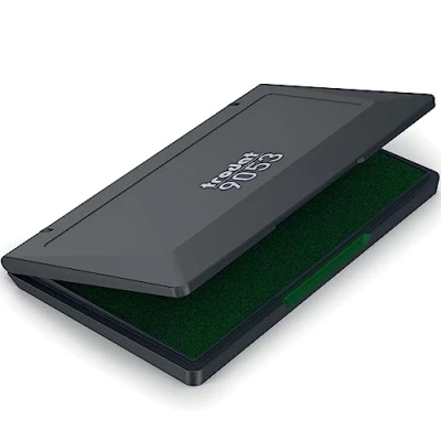Image of Trodat Large 9053 Stamp Pad For Tradtional Rubber Stamps 158 x 90 mm Green