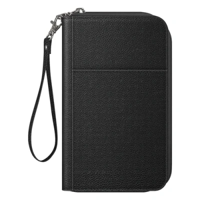 Image of FINTIE Passport Holder Travel Wallet for Family, RFID Blocking Document Organizer Clutch Bag Passports, Business Cards, Credit Boarding Passes, Black