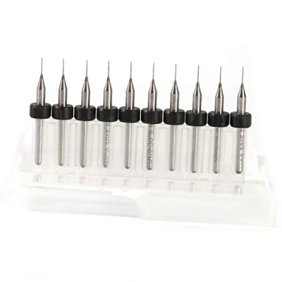 Image of 10pcs Micro Drill Bits PCB Carbide Print Circuit Board Set for CNC Engraving (0.3mm)