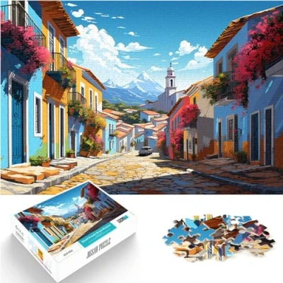 Image of Puzzles Games Color Paraty Brazil for adults 1000 Piece Puzzle Educational Wooden Jigsaw Brain Teaser Toy Intellectual Game （50x75cm）