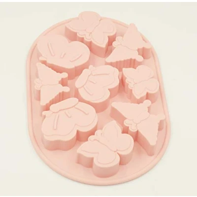 Image of Selecto Bake Golddunes 1pc Butterfly Silicone Mould Pink Colour Ice, Yoghurt, Candy, Sweet, Jelly, Wax, Chocolate, Muffin, Soap, Cake, Baking