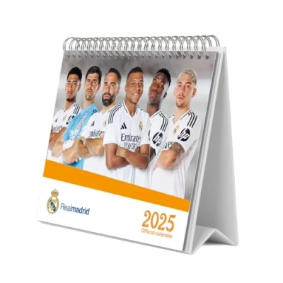 Image of Grupo Erik Desk Calendar 2025 Real Madrid 8 x 7 inches 20 17 cm 12 Month Planner, Desktop 2025, 2024
