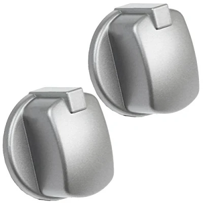 Image of Spares2go Control Knob Switch Button for Indesit Cooker Oven (Pack of 2, Silver/INOX)