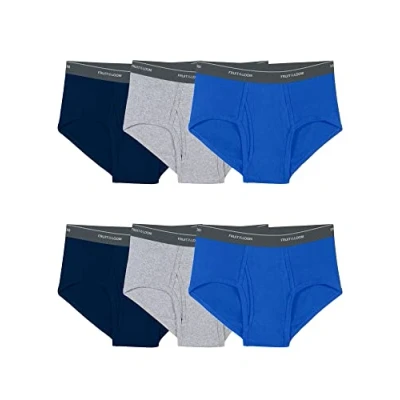 Image of Fruit of the Loom Men&#039;s 6 pack Assorted Fashion Brief Underwear, Solids, M UK