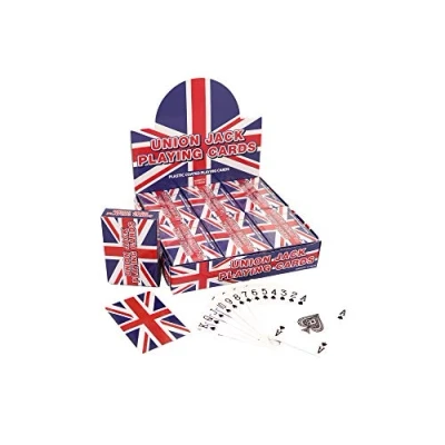 Image of 12 Packs of Laminated Playing Cards Union Jack