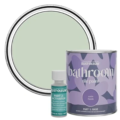 Image of Rust Oleum Green Water Resistant Bathroom Tile Paint in Satin Finish Laurel 750ml