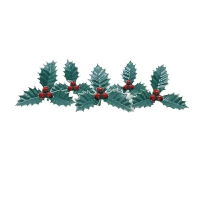 Image of Anniversary House 5pcs Holly &amp; Berries Plastic Cake Topper Picks Green/RedChristmas Decorations, Christmas Toppers, Yule Log Traditional Non Edible BX052 UK