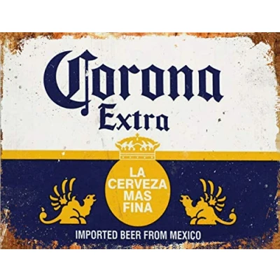 Image of Vintage Advertising Wall Tin Plaque 20x15cm Pub Shed Bar Man Cave Home Bedroom Office Kitchen Gift Metal Sign Mexico Corona Beer Lager Extra inspired