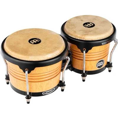 Image of Meinl Percussion Bongos Marathon Series 2 hand drums with 6.75 and 8 inches including tuning key Siam Oak, Natural matte (FWB190SNT M)