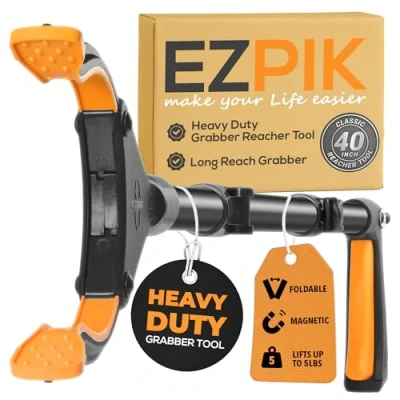 Image of EZPIK® 40&quot; 100 cm Extra Long Litter Picker Grabber Heavy Duty Rubbish Stick Tool with Rotating Head Foldable Reaching Aids for The Elderly