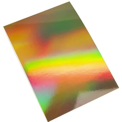 Image of PaperCutz Gold Rainbow Holographic Card 250GSM (20 Sheets, A4)