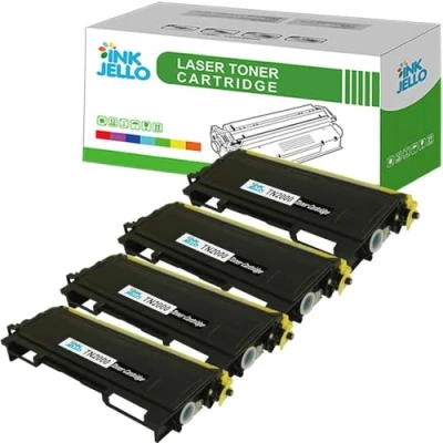 Image of InkJello Compatible Toner Cartridge Replacement for Brother DCP 7010 7010L 7020 7025 Fax 2820 2920 HL 2030 2040 2050 2070 2070N 2500 MFC 7225N 7420 7820N TN2000 (Black, 4 Pack)