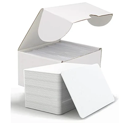 Image of 100pcs White PVC Cards Premium Quality Plastic ID Blank Business ，for Zebra Card Printers, Compatible with All Printers(Credit Size)