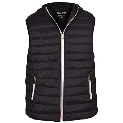 Image of True Face Mens Gilet Sleeveless Body Warmer Quilted Padded Jacket Outdoor Waistcoat Top Black Medium