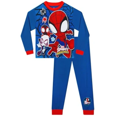 Image of Marvel Spidey And His Amazing Friends Pyjamas Boys’ Pyjama Sets Spiderman PJs Official Merchandise Blue 5 6 Years