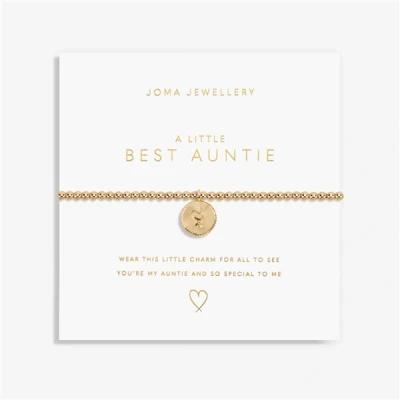 Image of Joma Jewellery A Little Gold BEST AUNTIE Bracelet 17.5cm Stretch Adjustable Wrist Stacking