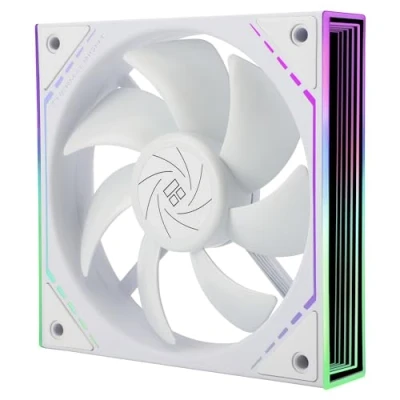 Image of Thermalright TL M12W CPU Case Fan, 120mm Fan with ARGB Mirror Light Effect, 4pin PWM Silent Computer Cooler for Liquid and Air Cooler, Quiet PC Fan(White)