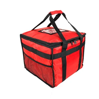 Image of Hot Food Bag For Pizza, Takeaway, Restaurant, Picnic, Indian, Chinese, Kebabs, Catering, Delivery Bag, Thermal Insulated 38x38x32cm HFB45L Red