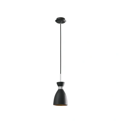 Image of Retro 1 Light Ceiling Pendant Black, Copper, E14