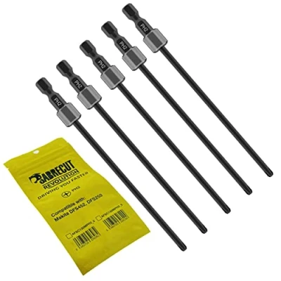 Image of 5 x SabreCut AFSC130MPH2_5 130mm PH2 for Makita DFS250 DFS452 199155 7 Autofeed Collated Drywall Screwdriver Gun Bit Single Ended Phillips No.2 Heavy Duty