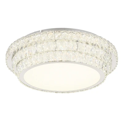 Image of Klara 60cm Ceiling Light Chrome K5 Crystals LED Dimmable 2700 6000K Remote Control