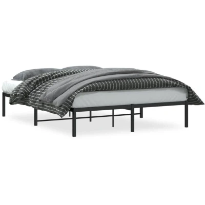 Image of vidaXL Metal Bed Frame without Mattress Black 150x200cm