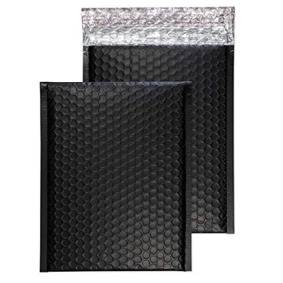 Image of Blake Purely Packaging C5+ 250 x 180 mm Matt Metallic Padded Bubble Envelopes Peel &amp; Seal (MTB250) Jet Black Pack of 100