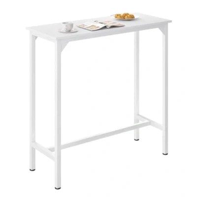 Image of eSituro Bar Table, White Breakfast Console Table for Entryway, Slim Living Room, Narrow Home Bar, Kitchen 100x40x100cm, SBST0682