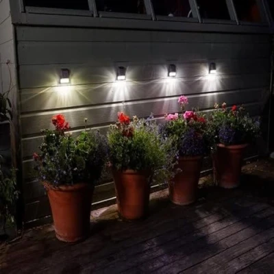 Image of Garden Mile 8pc White LED Solar Lights Waterproof Bright Lamps Outdoor Fence, Shed, Decking for Patio, Driveway, Night Path and Pathway Lighting