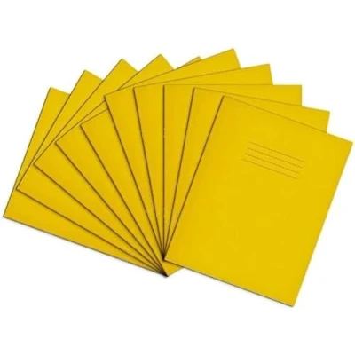 Image of RHINO 9 x 7 Exercise Book 48 Page, Yellow, 7mm Squared Pages (Pack 100)