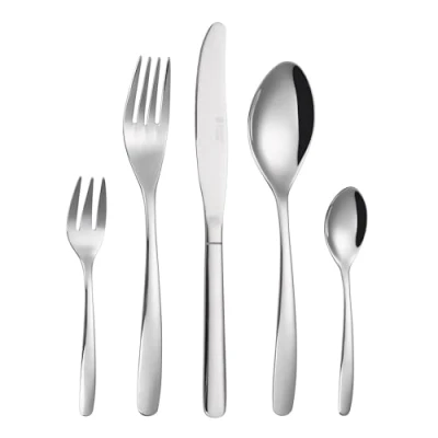Image of Russell Hobbs RH02264EU7 20 Piece Cutlery Set Florence, Stylish Tableware for 4 People with Dessert Forks, 18/0 Quality Stainless Steel, Mirror Polish Finish, Comfortable to Hold, Dishwasher Safe