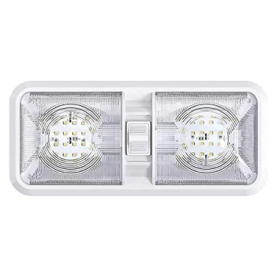 Image of 1 Pcs LED RV Lights 12V 48 Interior Double Dome Ceiling Light For Boat Camper Trailer White Caravan Accessories(White 6500K)