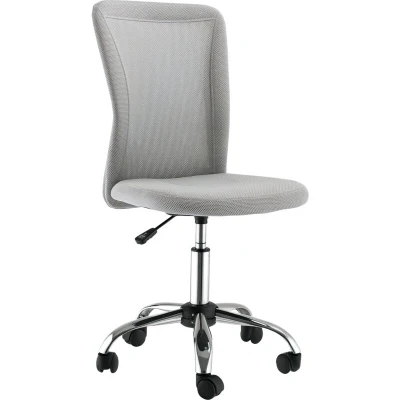 Image of Vinsetto Armless Office Chair Ergonomic Padded Height Adjustable Mesh Back 5 Wheels921 226V70GY