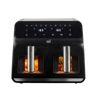 Image of Neo Black Dual Twin Zone Double Drawer Glass Window Electric Air Fryer 8.5L Digital Instant Kitchen Grill Oven 1700W Healthy Frying Cooker Cooking Low Fat Oil Free