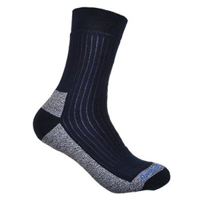 Image of 2 Pairs of Ladies Cotton Coolmax Walking Socks Navy Blue